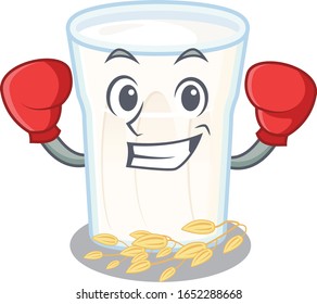 mascot character style of Sporty Boxing oats milk