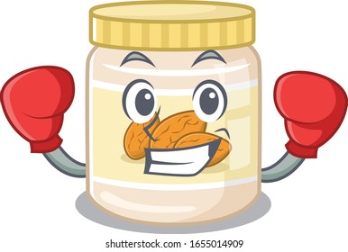mascot character style of Sporty Boxing almond butter