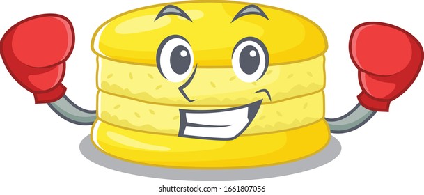 mascot character style of Sporty Boxing lemon macaron