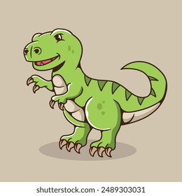 mascot character t-rex good for brand, sticker, t shirt design, kids education, dino character