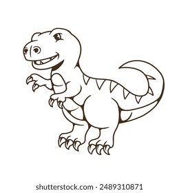 mascot character t-rex good for coloring book, illustration, education