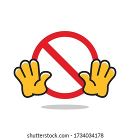 Mascot character vector sign is prohibited from entering