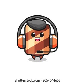Mascot character of wafer roll as a firefighter , cute style design for t shirt, sticker, logo element