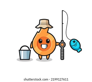 Mascot character of whistle as a fisherman , cute design
