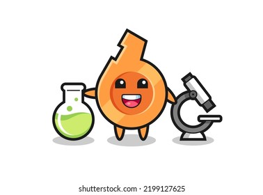 Mascot character of whistle as a scientist , cute design