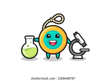 Mascot character of yoyo as a scientist , cute design