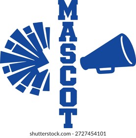 Mascot Cheer Megáfono Tipografía Ilustración vectorial