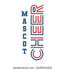 Mascot Cheer vertical listrado projeto de texto