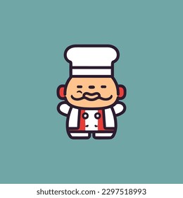mascot chef logo design is friendly and inviting, perfect for brands that want to showcase their culinary expertise and hospitality