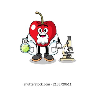 Maskottchen der Kirsche als Wissenschaftler , Charakterdesign