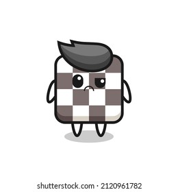 the mascot of the chess board with sceptical face , cute style design for t shirt, sticker, logo element