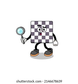Mascot of chessboard searching , character design
