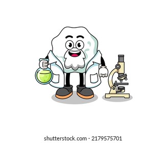 Mascot of chewing gum as a scientist , character design