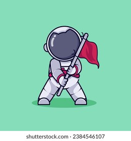 Mascot Chibi astronaut series illustration