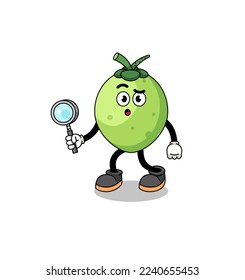 Mascot of coconut searching , character design