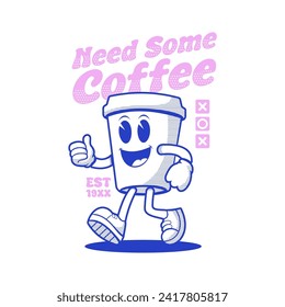 Mascot Coffee Cup Vintage Art