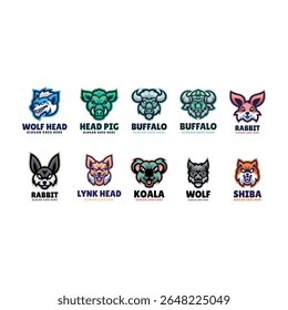 Mascot Collection Animal Head Logo Design