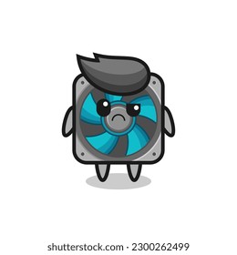 the mascot of the computer fan with sceptical face , cute style design for t shirt, sticker, logo element