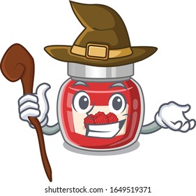 a mascot concept of raspberry jam performed as a witch