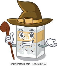 a mascot concept of rice milk performed as a witch