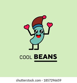 Mascot Cool Beans Logo Design Great for Any Businesses/Companies/Projects/Purposes Niche