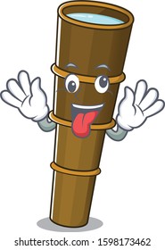 Mascot of crazy face telescope Scroll Cartoon character style