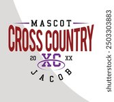 Mascot Cross country 20xx jacob, Cross Country Cutting files for all of your crafting work, cross country team design, Great for t-shirt