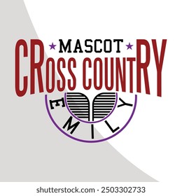 Mascot Cross country Emily, Cross Country Cutting files for all of your crafting work, cross country team design, Great for t-shirt