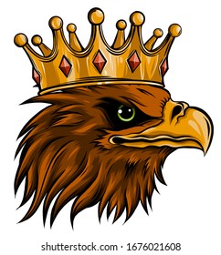 Mascot Crowned American Eagle Eps 8 Stock Vector (Royalty Free) 308259566