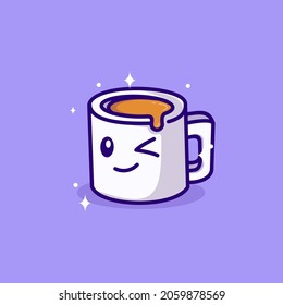mascot cup cartoon icon vector illustration.
