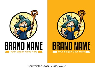 mascot Cute Cat witch Head Character illustration vector logo design