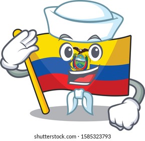 Mascot of Cute flag ecuador Sailor cartoon character