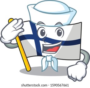 Mascot of Cute flag finland Sailor cartoon character
