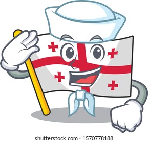 Mascot of Cute flag georgia Sailor cartoon character