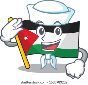 Mascot of Cute flag jordan Sailor cartoon character