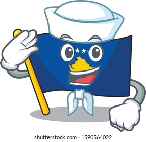 Mascot of Cute flag kosovo Sailor cartoon character