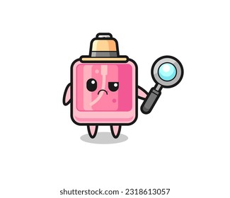 the mascot of cute perfume as a detective , cute style design for t shirt, sticker, logo element