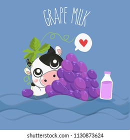 Mascot Dairy cow grape milk flavor.