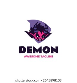 Modelo de design de logotipo de demônio mascote