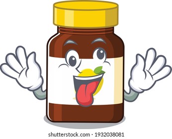 A mascot design of anaplasma having a funny crazy face