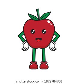 mascot design, apple mascot vector