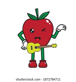 mascot design, apple mascot vector
