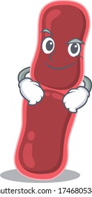 A mascot design of bacillus bacteria having confident gesture