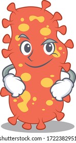 A mascot design of bacteroides having confident gesture