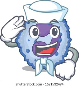 A mascot design of basophil cell Sailor wearing hat