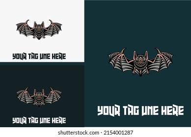 mascot design of black bat vector illustration