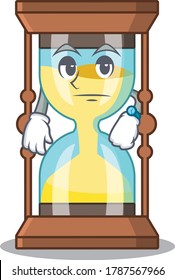 Mascot design of chronometer showing waiting gesture