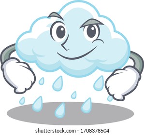 A mascot design of cloudy rainy having confident gesture