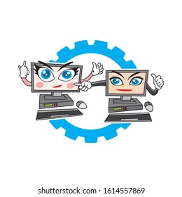mascot design for computer repair companies.