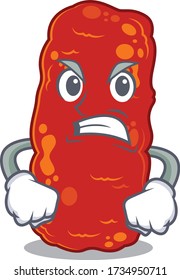 Concepto de diseño de mascota de bacterias acinetobacter con cara irritada